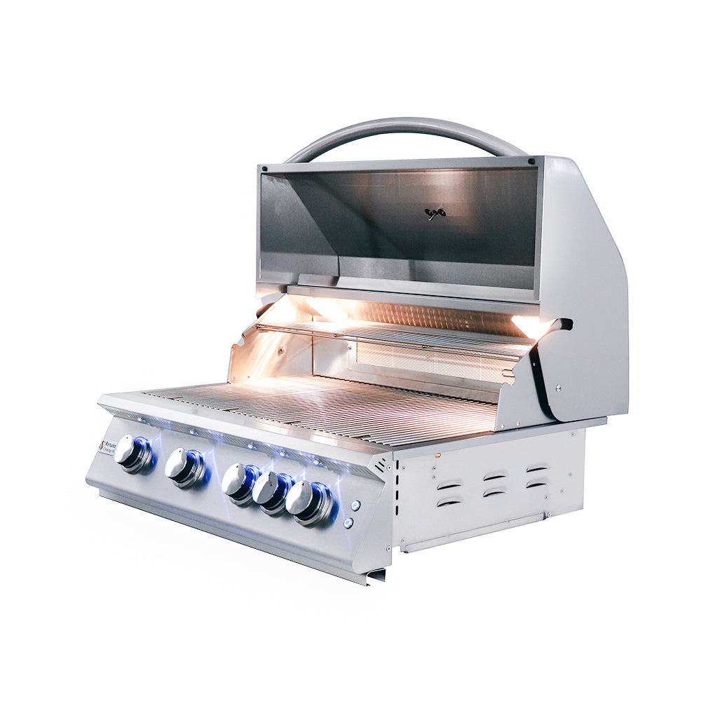 32" Premier Grill, Blue LED W/Rear Burner