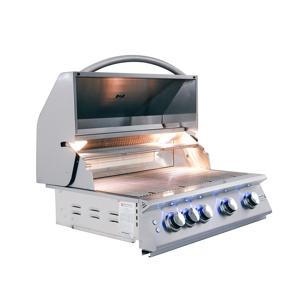 32" Premier Grill, Blue LED W/Rear Burner