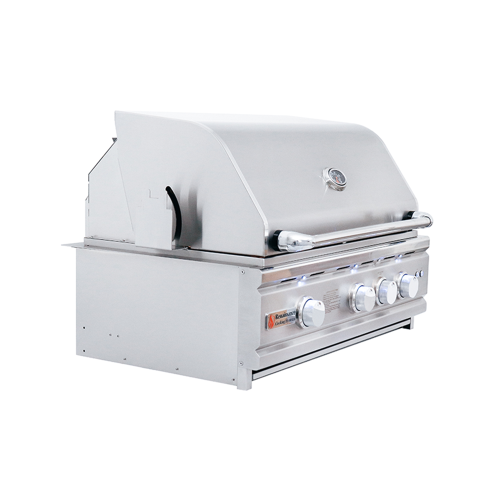 30" Cutlass Pro Grill, Blue LED W/Rear Burner