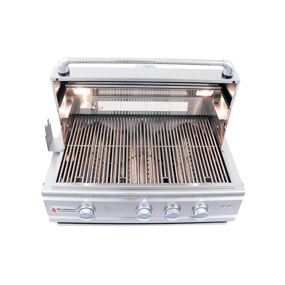 30" Cutlass Pro Grill, Blue LED W/Rear Burner