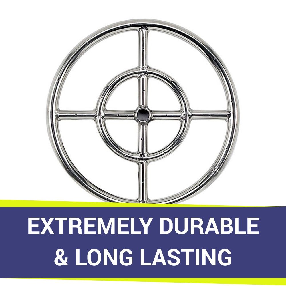 Double-Ring Stainless Steel Burner with a 1/2" Inlet