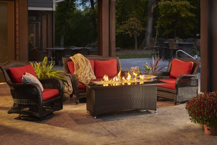 Montego Linear Gas Fire Pit Table