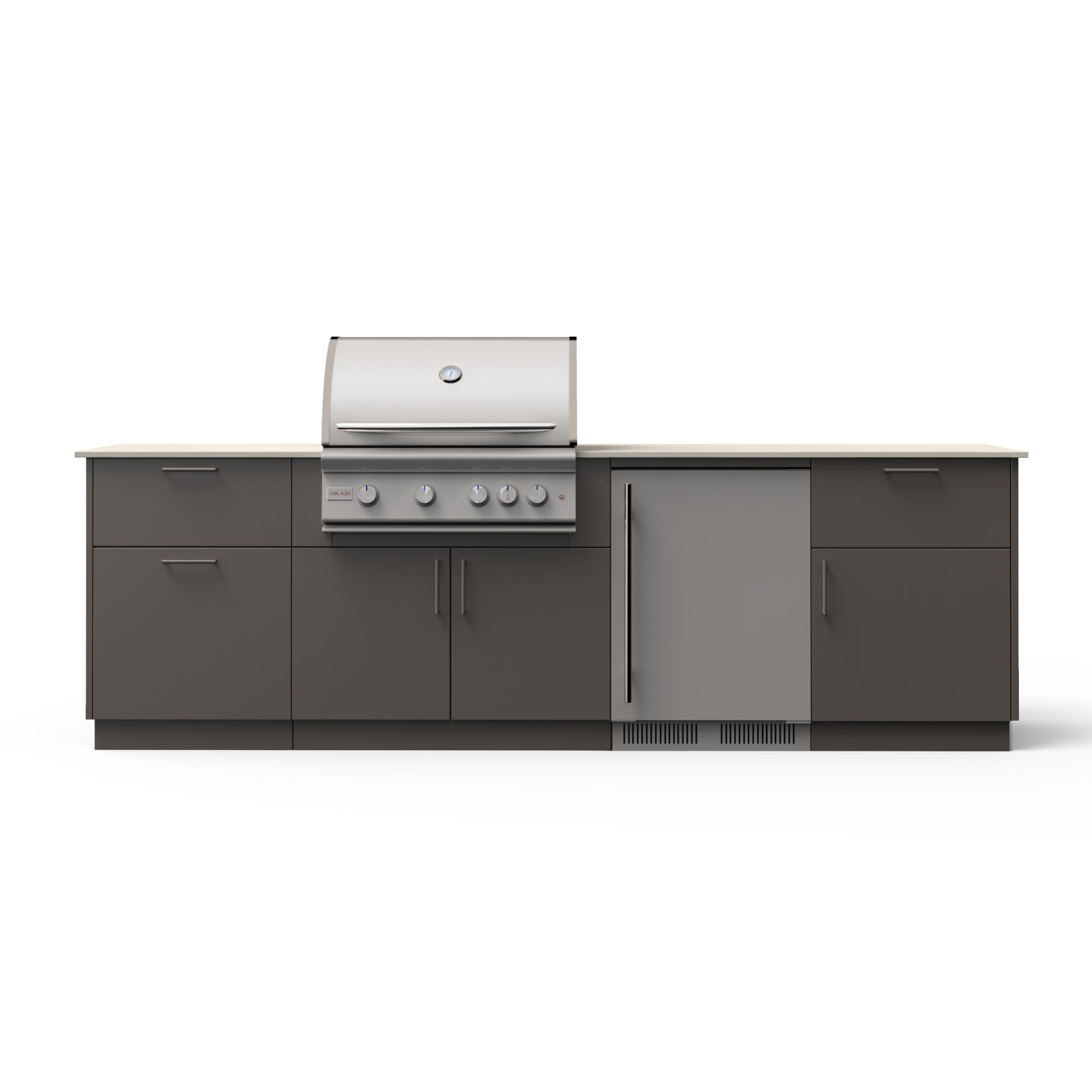 Blaze Morning Glow 10-Ft Outdoor Kitchen Island with 32-inch Marine Grade LTE+ Grill and 5.5 Cu. Ft. Refrigerator