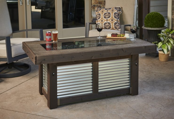 Denali Brew Linear Gas Fire Pit Table