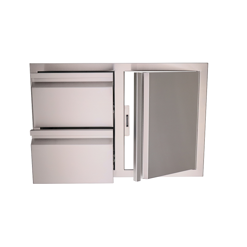 Valiant Stainless Double Drawer/Door Combo