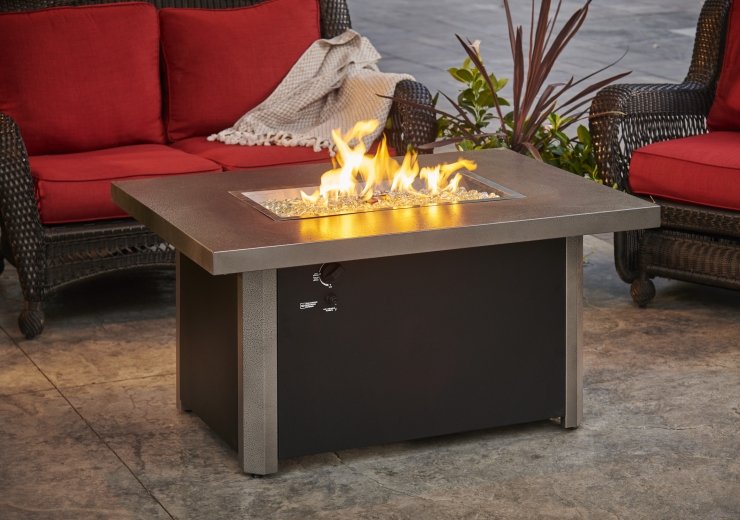 Caden Rectangular Gas Fire Pit Table