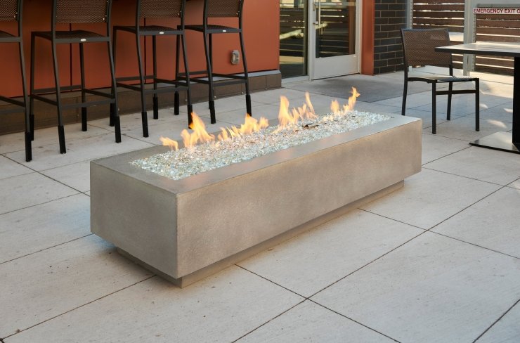 Natural Grey Cove 72" Linear Gas Fire Pit Table