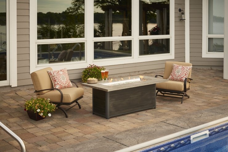 Cedar Ridge Linear Gas Fire Pit Table