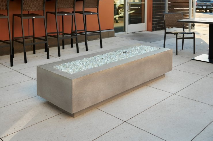 Natural Grey Cove 72" Linear Gas Fire Pit Table