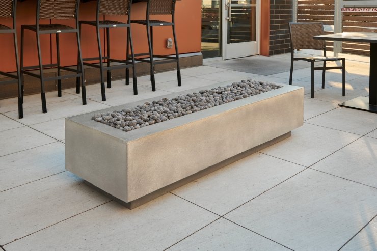 Natural Grey Cove 72" Linear Gas Fire Pit Table