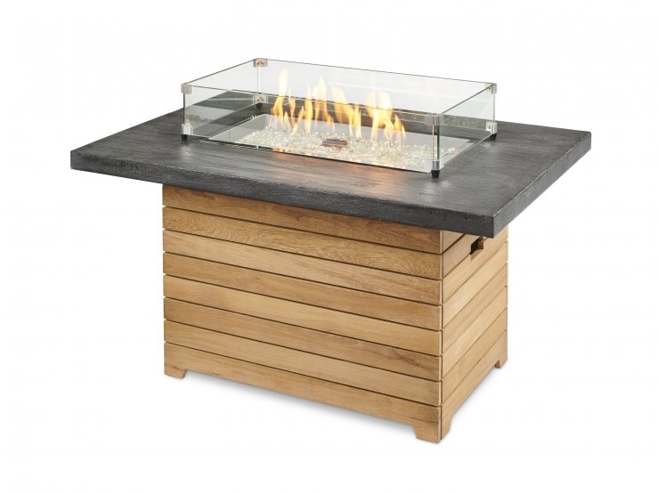 Darien Rectangular Gas Fire Pit Table with Everblend Top