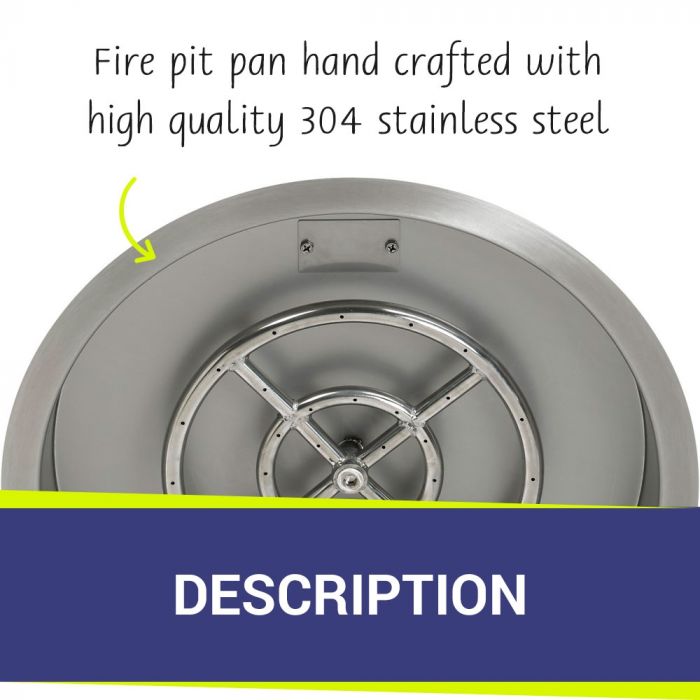 25" Stainless Steel Round Drop-In Pan With 18" Ring Burner