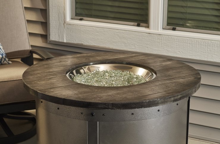 Edison Round Gas Fire Pit Table