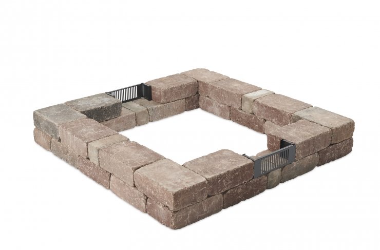 Bronson Block Square Gas Fire Pit Kit