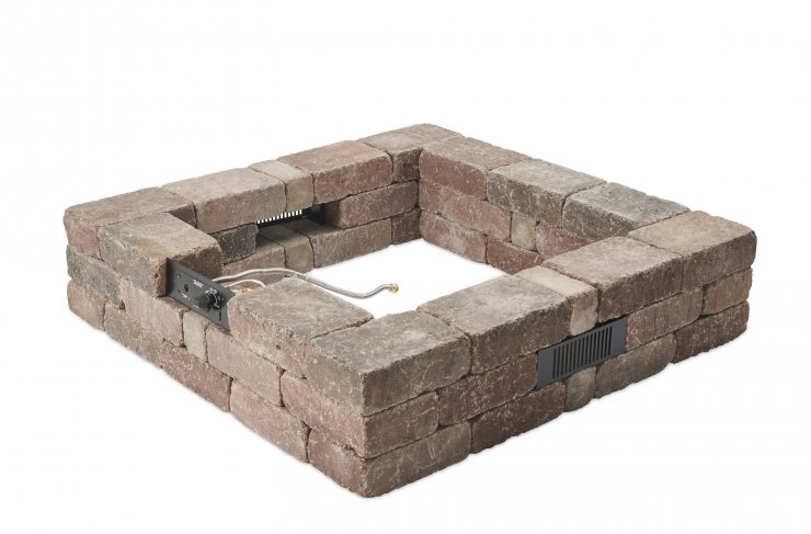 Bronson Block Square Gas Fire Pit Kit