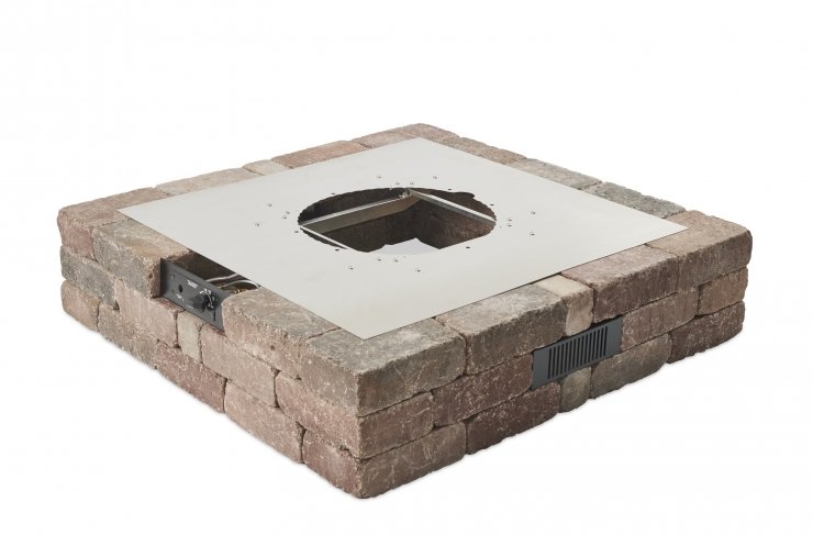 Bronson Block Square Gas Fire Pit Kit