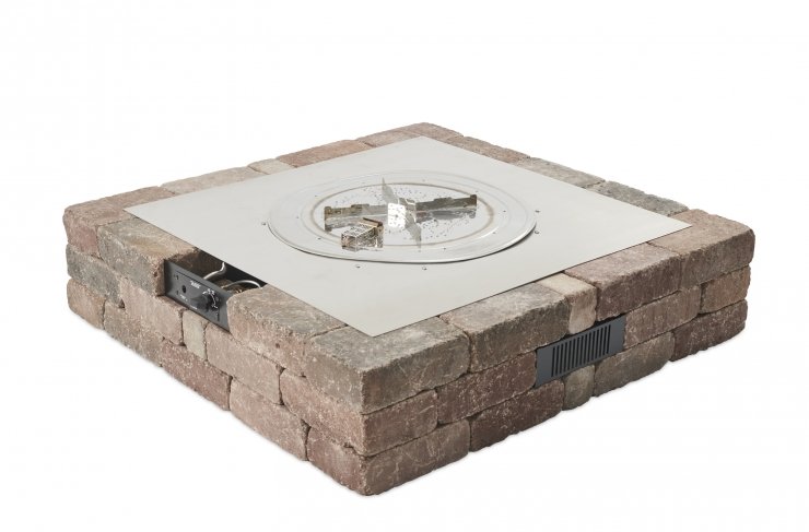 Bronson Block Square Gas Fire Pit Kit