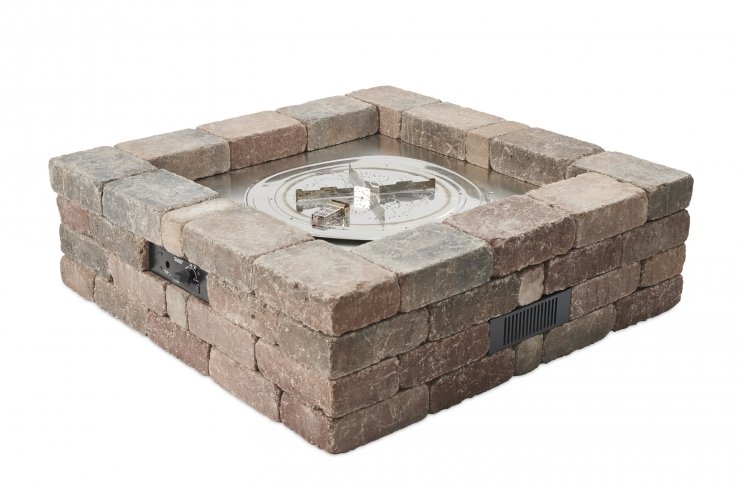 Bronson Block Square Gas Fire Pit Kit