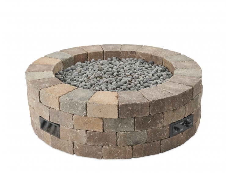 Bronson Block Round Gas Fire Pit Kit