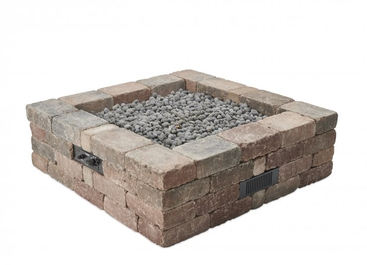 Bronson Block Square Gas Fire Pit Kit