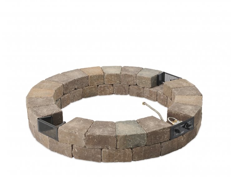 Bronson Block Round Gas Fire Pit Kit