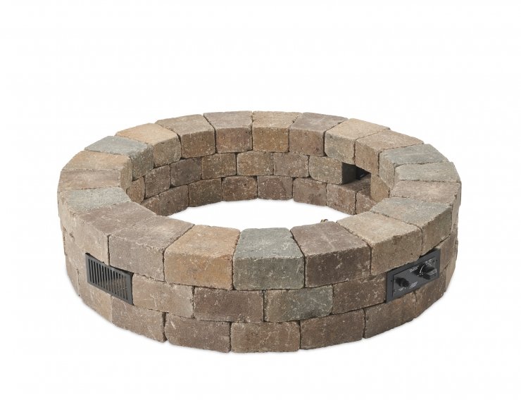 Bronson Block Round Gas Fire Pit Kit