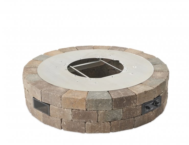 Bronson Block Round Gas Fire Pit Kit