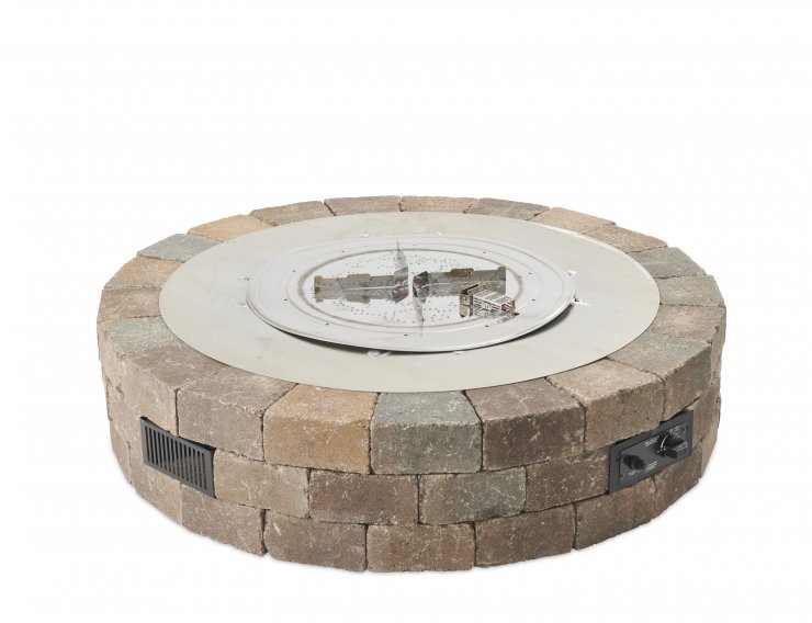 Bronson Block Round Gas Fire Pit Kit