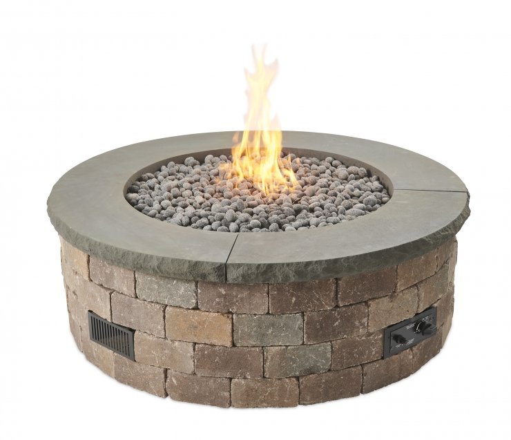 Bronson Block Round Gas Fire Pit Kit