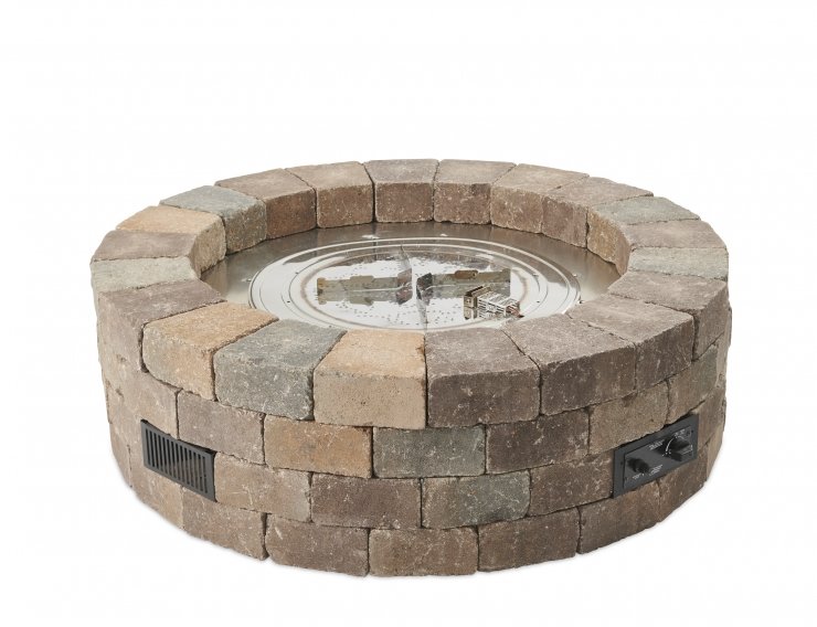 Bronson Block Round Gas Fire Pit Kit