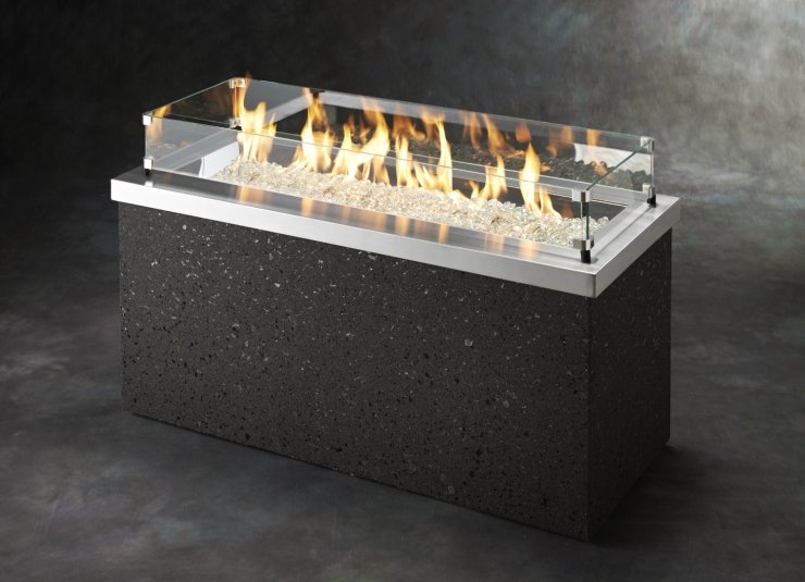 Stainless Steel Key Largo Linear Gas Fire Pit Table