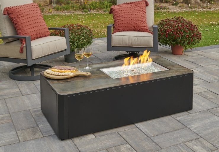 Kinney Rectangular Gas Fire Pit Table