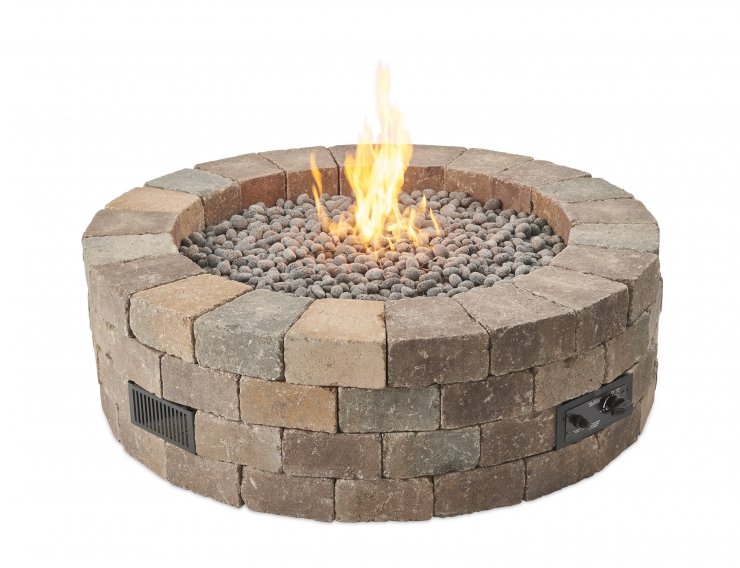 Bronson Block Round Gas Fire Pit Kit