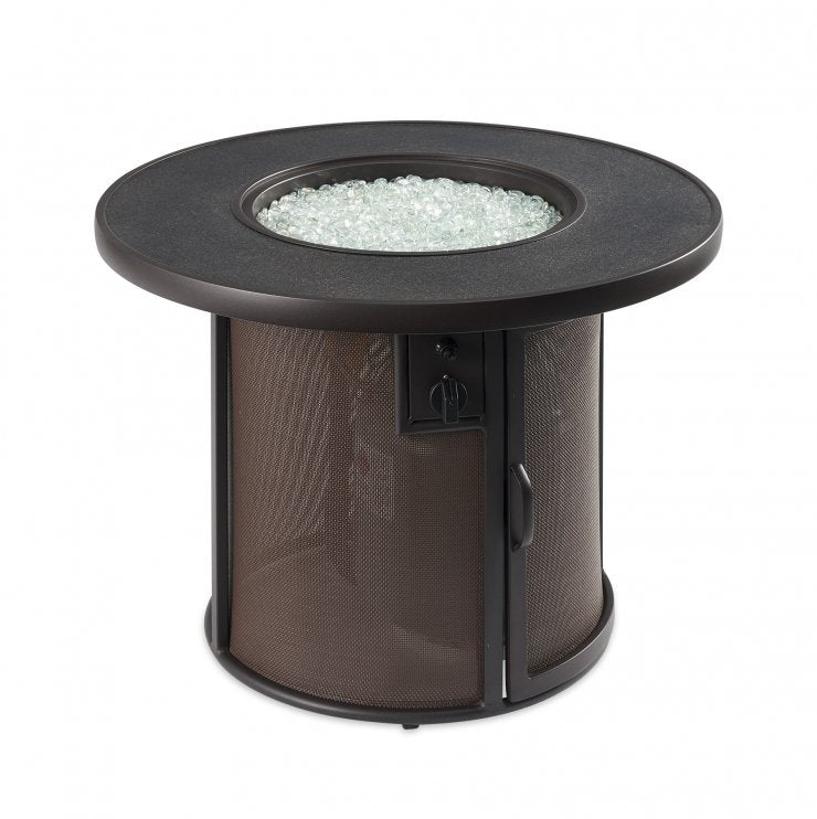 Brown Stonefire Round Gas Fire Pit Table