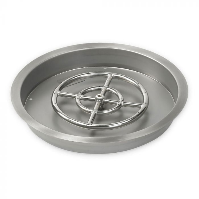 25" Stainless Steel Round Drop-In Pan With 18" Ring Burner