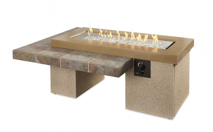 Brown Uptown Linear Gas Fire Pit Table