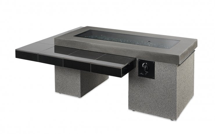 Black Uptown Linear Gas Fire Pit Table