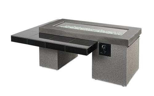 Black Uptown Linear Gas Fire Pit Table